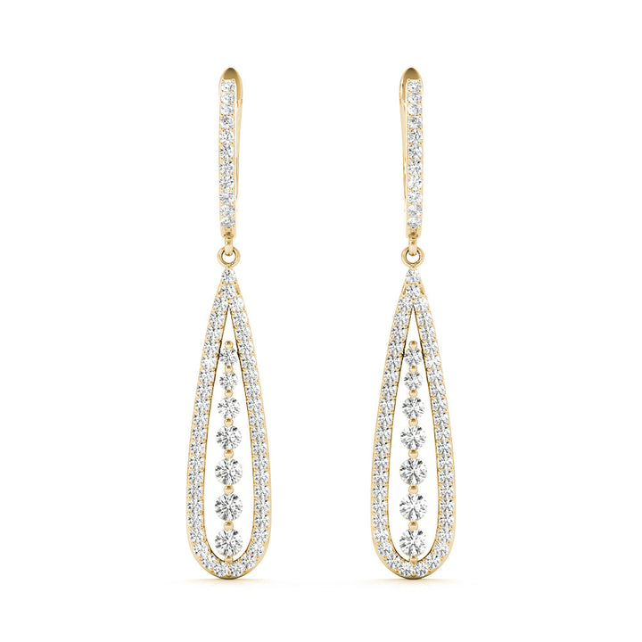 Emellia Lab Grown Diamond Pear Shaped Drop Earrings (0.75ct TDW)