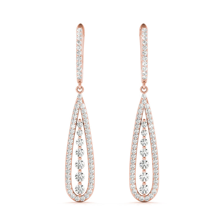 Emellia Lab Grown Diamond Pear Shaped Drop Earrings (0.75ct TDW)