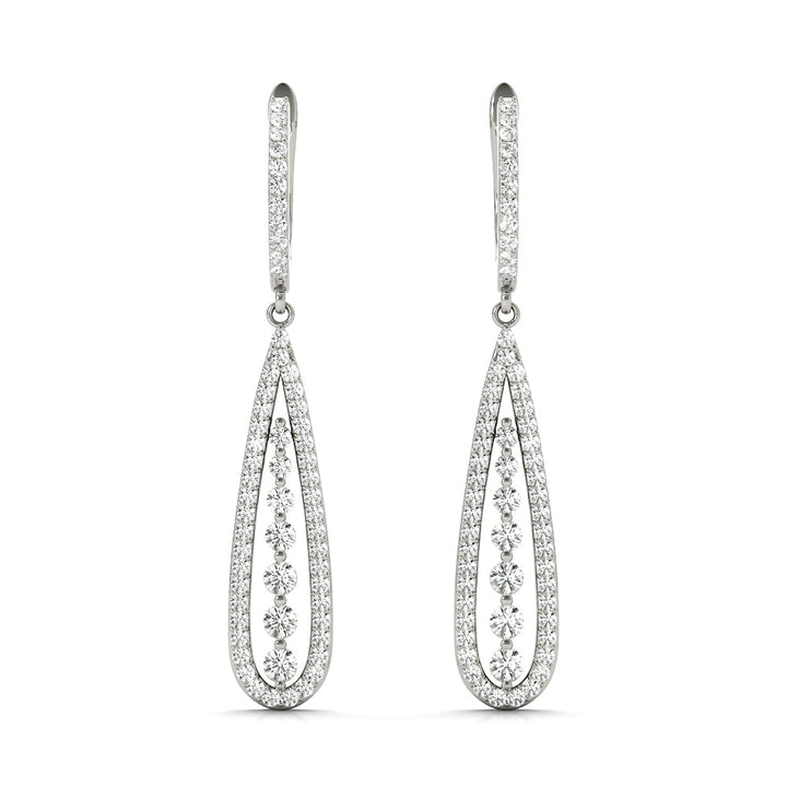 Emellia Lab Grown Diamond Pear Shaped Drop Earrings (0.75ct TDW)