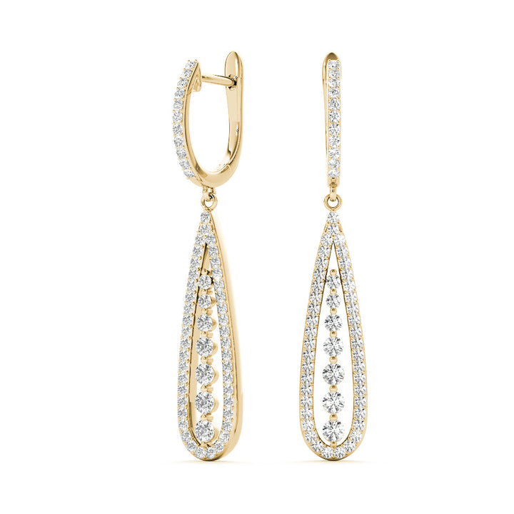 Emellia Lab Grown Diamond Pear Shaped Drop Earrings (0.75ct TDW)
