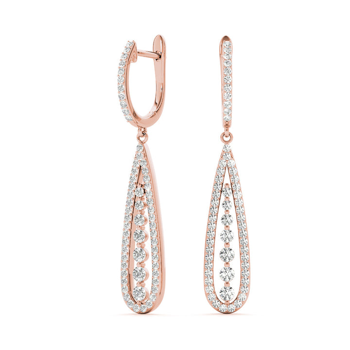 Emellia Lab Grown Diamond Pear Shaped Drop Earrings (0.75ct TDW)