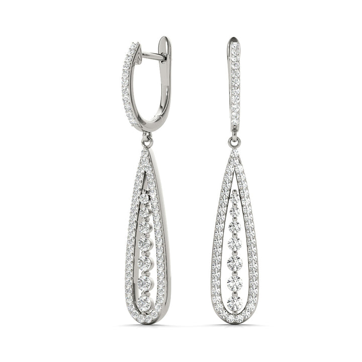 Emellia Lab Grown Diamond Pear Shaped Drop Earrings (0.75ct TDW)