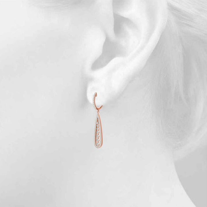 Emellia Lab Grown Diamond Pear Shaped Drop Earrings (0.75ct TDW)