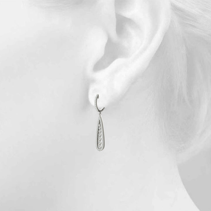 Emellia Lab Grown Diamond Pear Shaped Drop Earrings (0.75ct TDW)