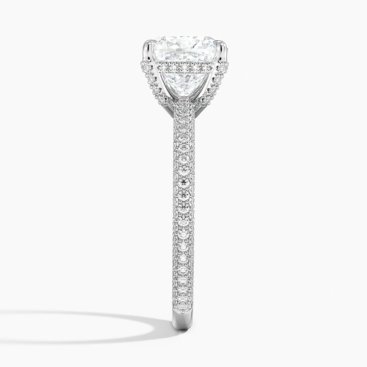 Cushion 3-row pave setting
