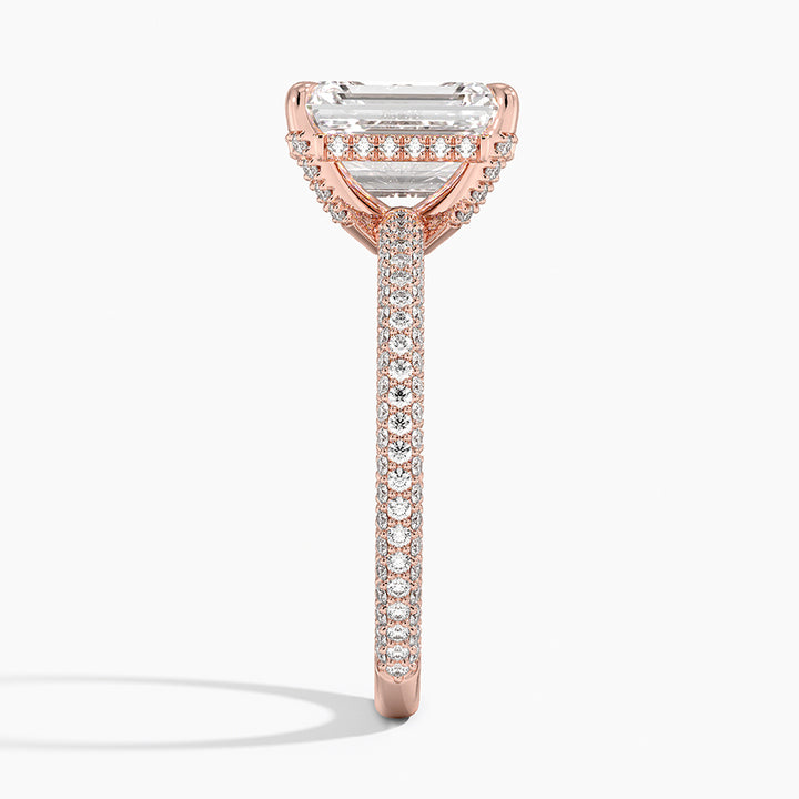 Emerald 3-row pave setting
