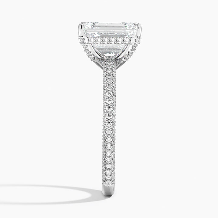 Emerald 3-row pave setting