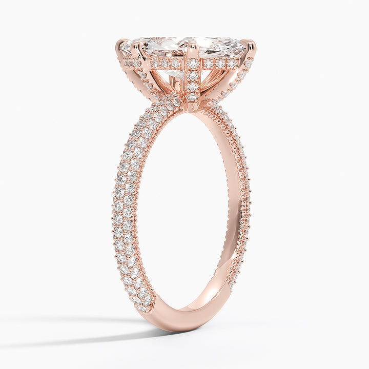 Marquise 3-row pave setting