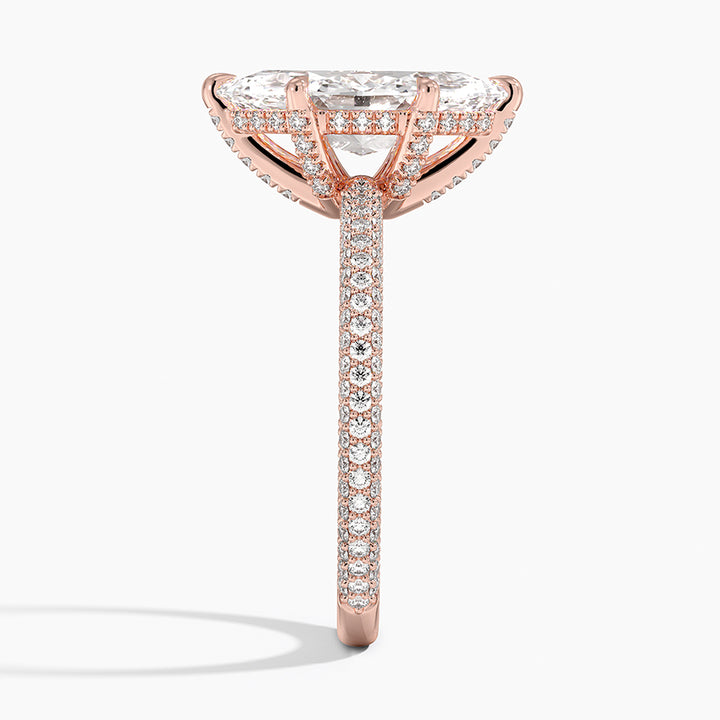 Marquise 3-row pave setting