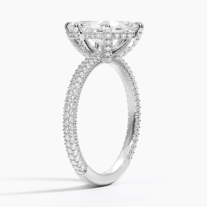 Marquise 3-row pave setting