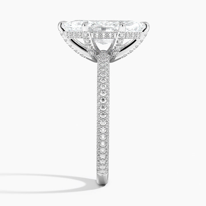 Marquise 3-row pave setting