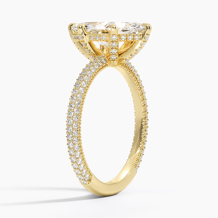 Marquise 3-row pave setting