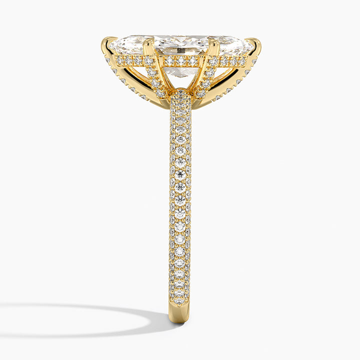Marquise 3-row pave setting