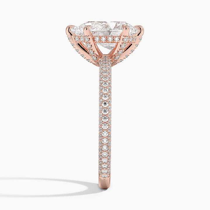 Pear 3-row pave setting