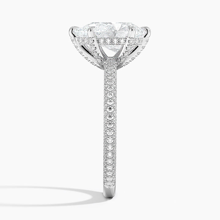 Pear 3-row pave setting