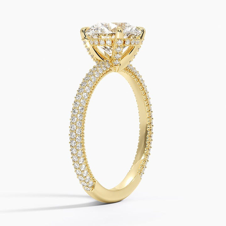 Round 3-row pave setting