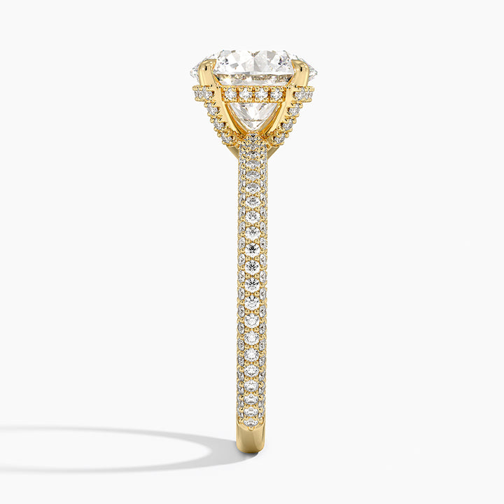 Round 3-row pave setting