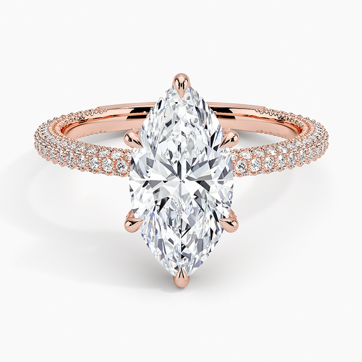 Marquise 3-row pave setting
