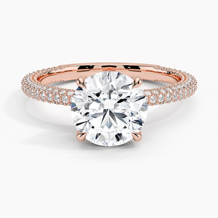 Round 3-row pave setting