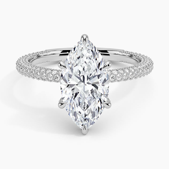 Marquise 3-row pave setting