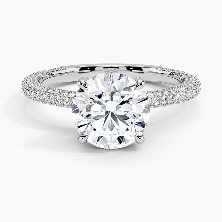 Round 3-row pave setting