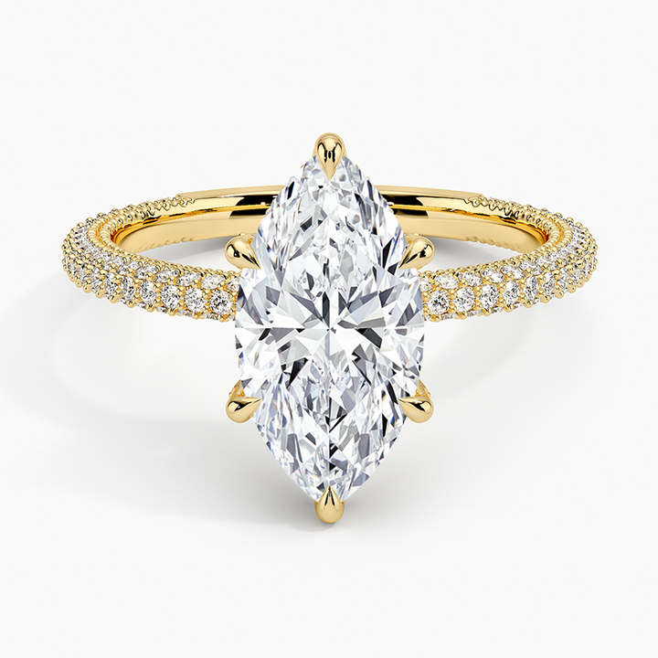 Marquise 3-row pave setting
