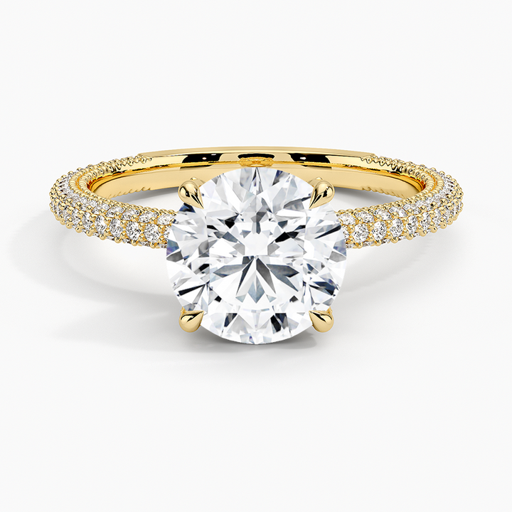 Round 3-row pave setting