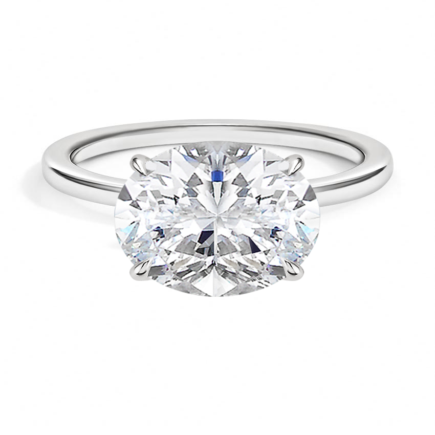 River east west oval engagement ring