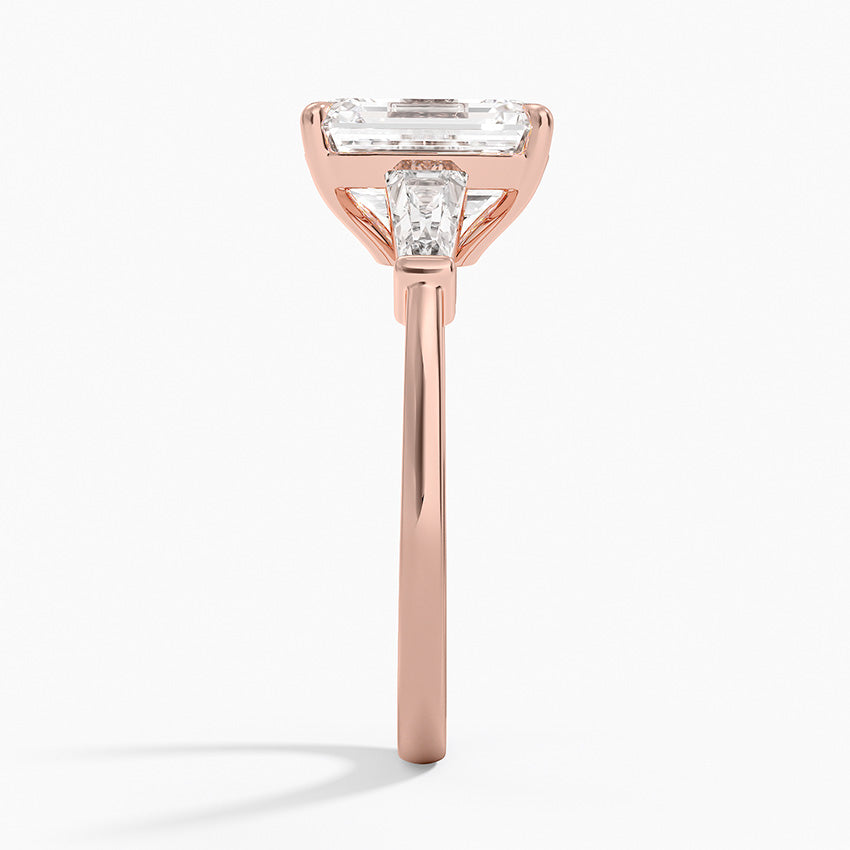 Aiden – Emerald Cut Trilogy Engagement Ring with Tapered Baguettes