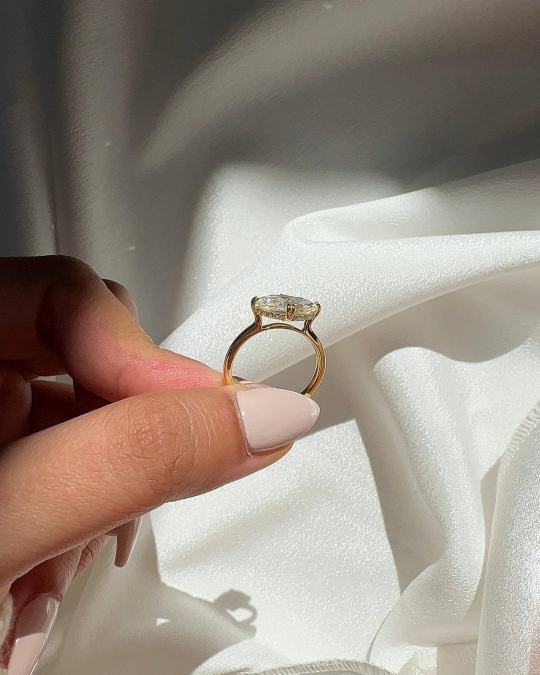 River - East West Marquise with Hidden Halo