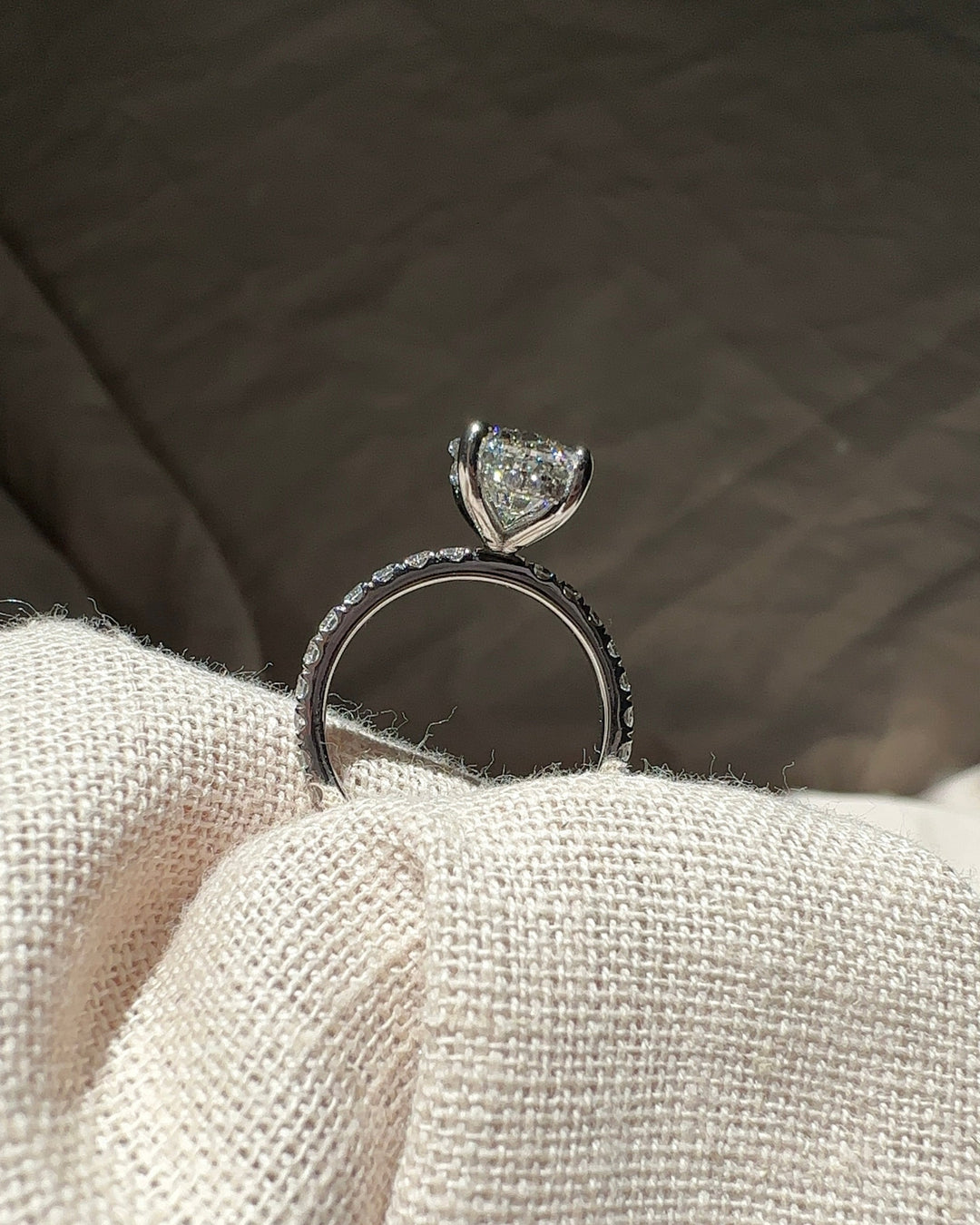Josie – Oval Solitaire with Hidden Halo and Pavé