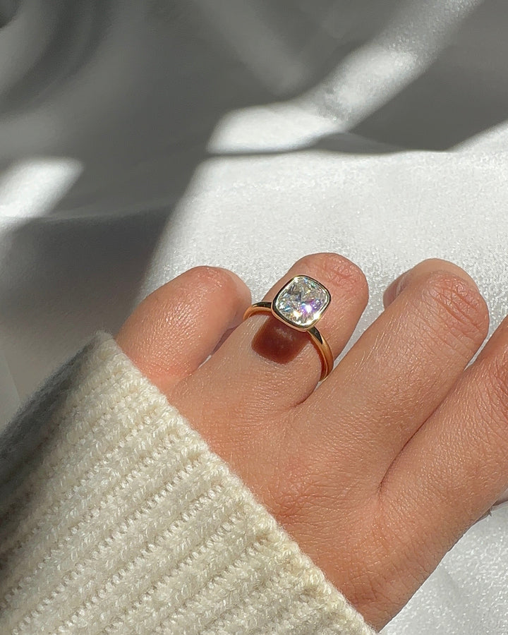 Paige - Bezel Set Cushion Solitaire