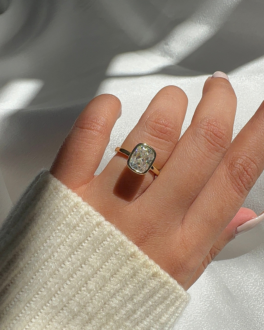 Paige - Bezel Set Cushion Solitaire