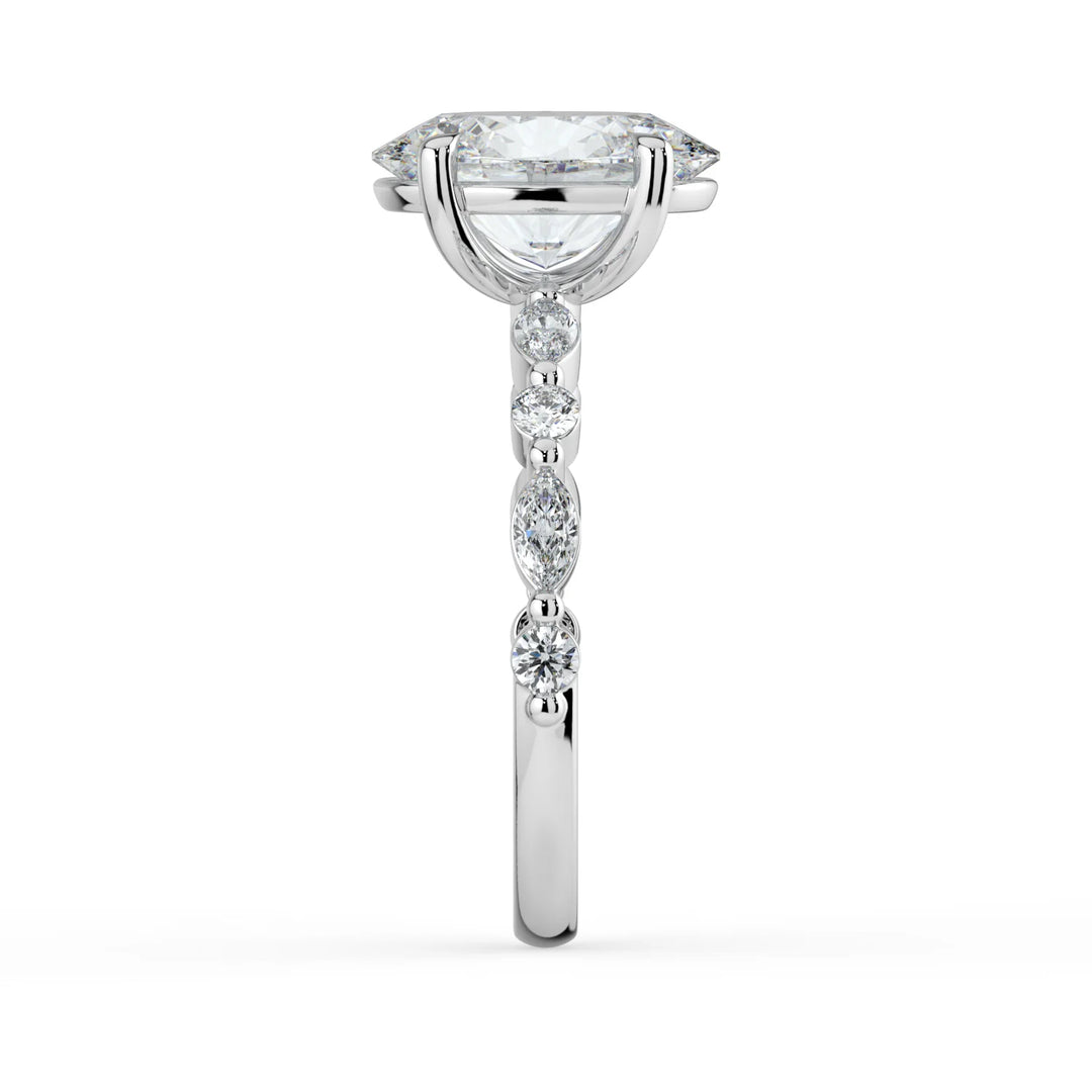 Lara oval engagement ring side profile