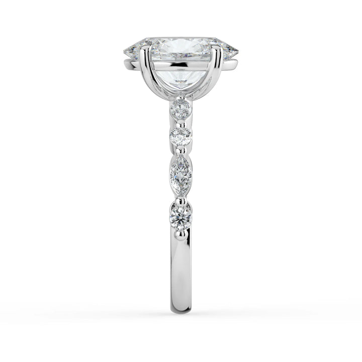 Lara oval engagement ring side profile