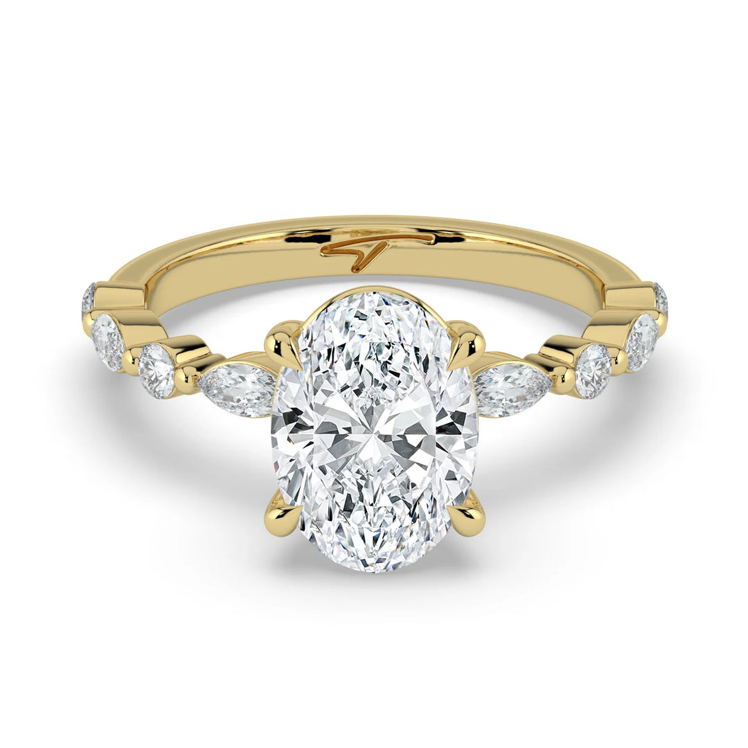 Lara oval diamond engagement ring front view