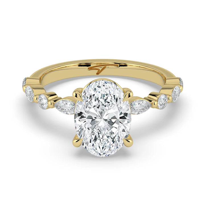 Lara oval diamond engagement ring front view