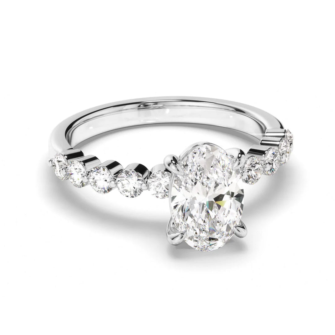 Luna oval diamond engagement ring