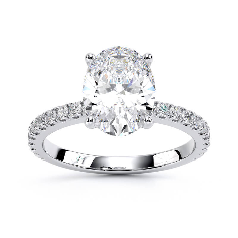 Margot oval pavé engagement ring setting