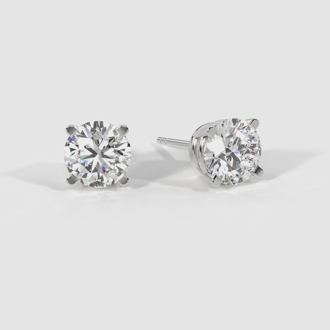 Solitaire Stud Earrings